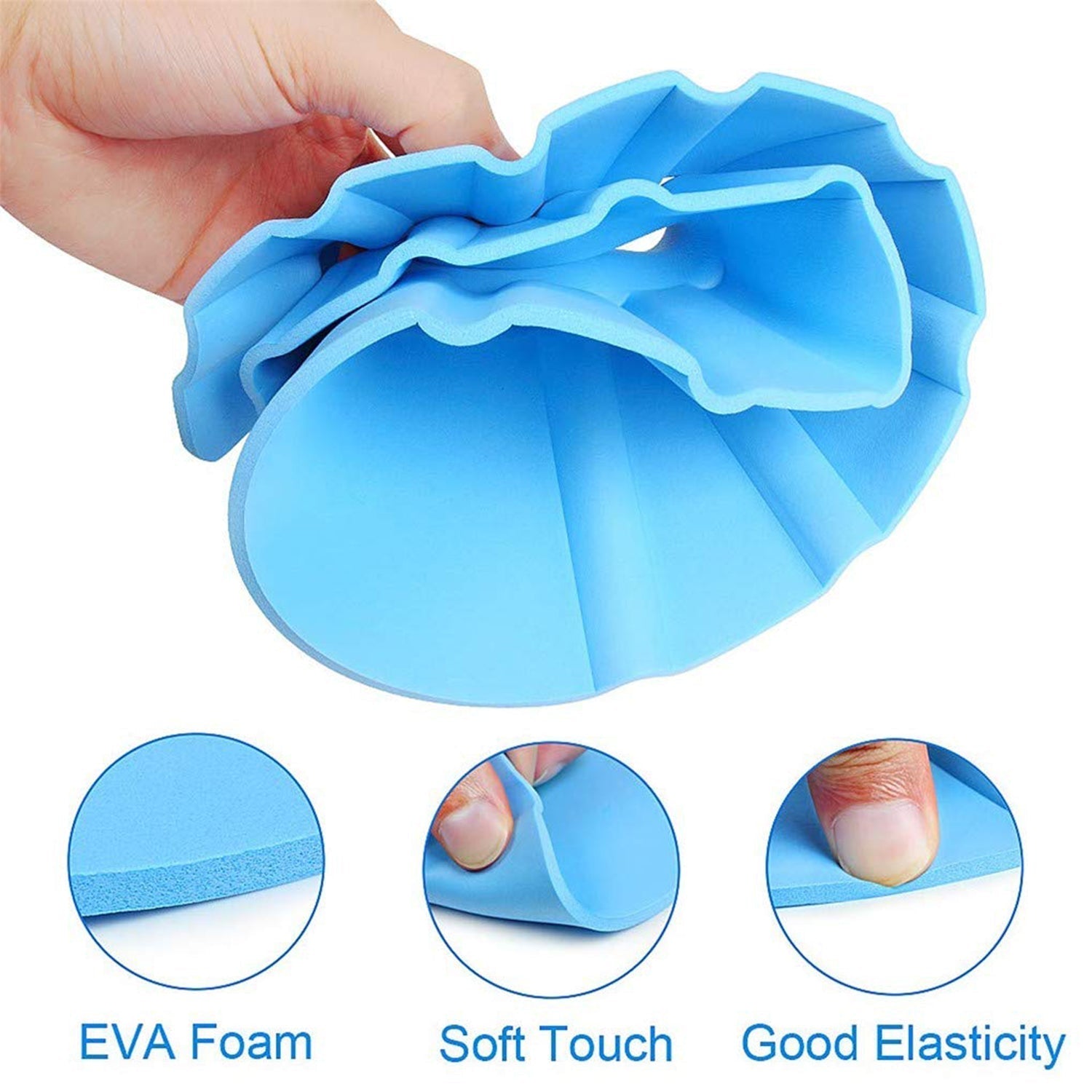 Soft, adjustable shower cap for babies, ensuring safety during bath time. Soft, adjustable shower cap for babies, ensuring safety during bath time.